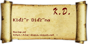 Klár Diána névjegykártya