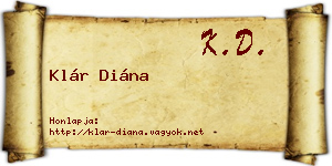 Klár Diána névjegykártya