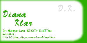 diana klar business card